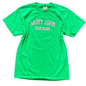 Saint John Virgin Islands Green Fruit of the Loom T-Shirt Size M